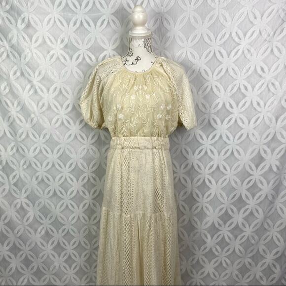 Anthropologie Verb by Pallavi Singhee Agneza Lace Maxi Dress Size 10 NWT $238 - Picture 9 of 16